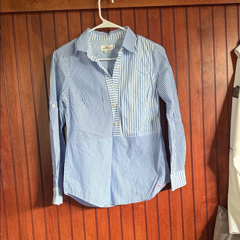 Vineyard Vines Kids Blue Striped Button Down Shirt